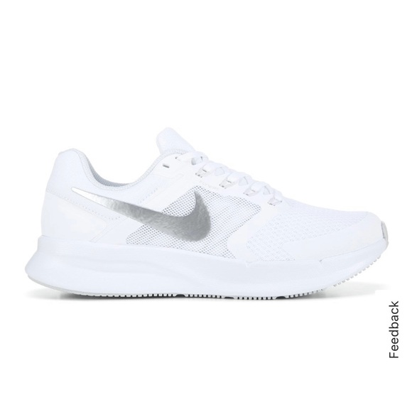 Nike Women's Run Swift 3 White and Silver Athletic Shoes - Picture 1 of 8